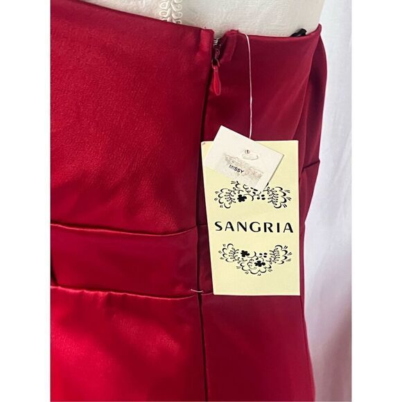 Sangria Cherry Red satin strapless mini dress size 10 Holiday party NWT - Picture 3 of 7
